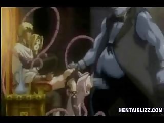 Hentai groupfucked by bigman and tentacles