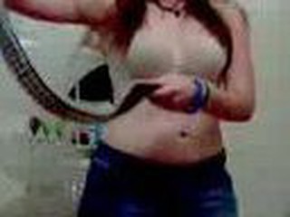 Chubby teen sets up camera and films herslf doing a strip. nice perky little titties and a glimpse of her teen pussy.